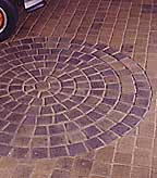 Complex, circular paver pattern
