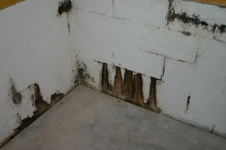 Water seepage through block wall