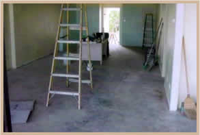 concrete spa floor before staining