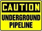 Caution underground pipeline sign