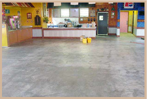 concrete restaurant patio floor before staining