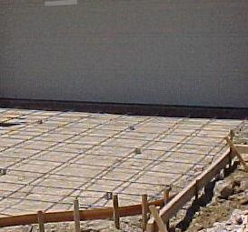 Rebar laid for a concrete driveway